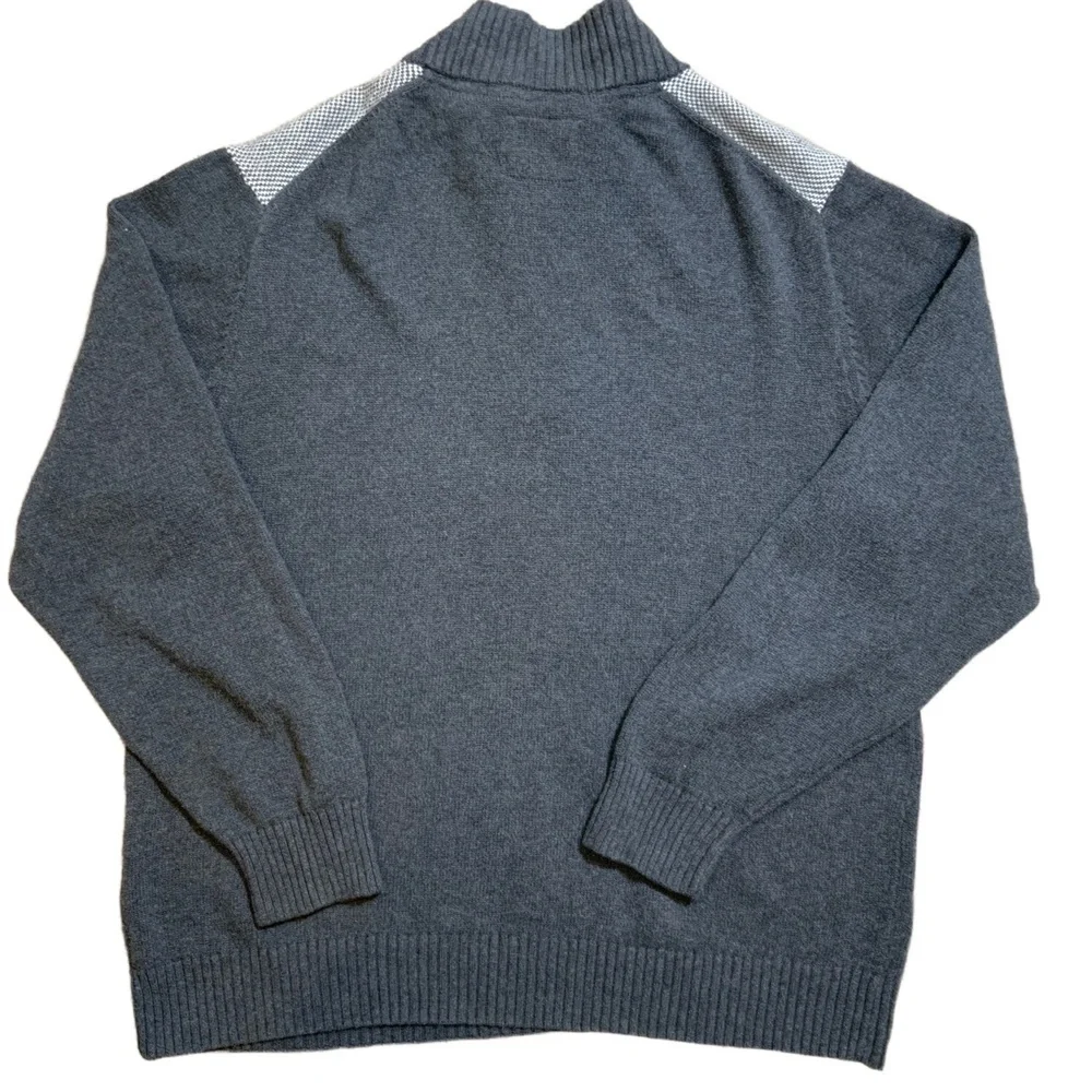Weatherproof Vintage Gray HalfZip Fair Isle Pullover Sweater XL Twee Granola Boy